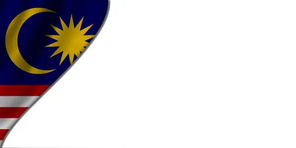 Vit Bakgrund Med Malaysia Flagga Till Vänster Illustration — Stockfoto
