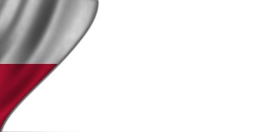 Solunda Sırbistan bayrağı olan beyaz bir zemin. 3B illüstrasyon