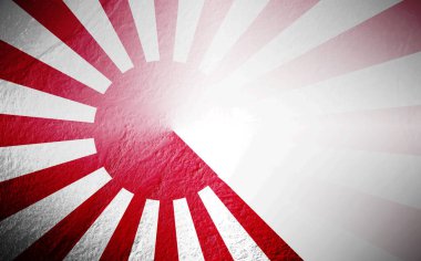 Beyaz arka planda Japon deniz bayrağı bulanıklaştı