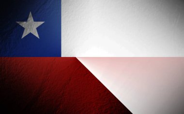 Beyaz arkaplanda Şili bayrağı bulanıklaştı