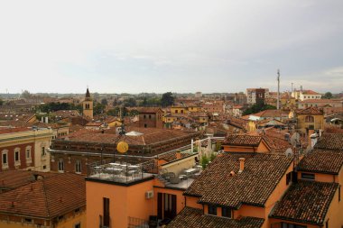 Mantua, Lombardy, İtalya 'nın saat kulesinden en iyi manzara.