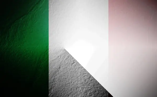 Flag of Italy blurred on white background