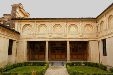 Mantua 'daki Palazzo Te manzarası. 21 Ekim 2023 Mantua, Lombardy, İtalya