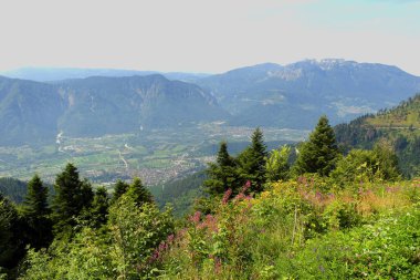 Vetriolo Dağı 'ndan Panorama, Levico Terme, Trentino Alto Adige, İtalya