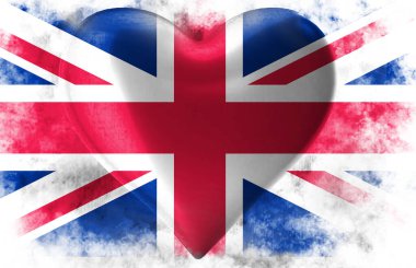 İngiliz kalbi şekilli bayrak arka planı