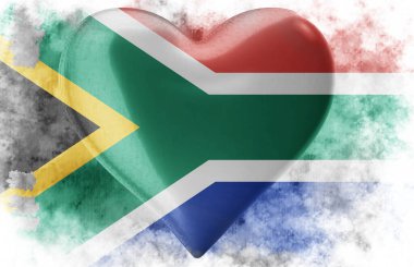 Güney Afrika bayrak kalp şekilli arka plan