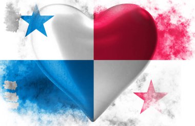 Panama bayrağı ile kalp şeklinde arkaplan
