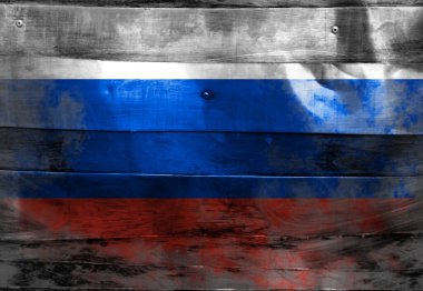 Çelik levhalarda Rusya bayrağı