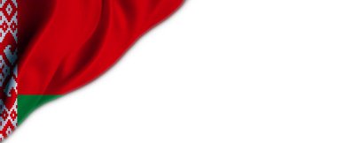 Beyaz arkaplan, solunda beyaz bayrak var.