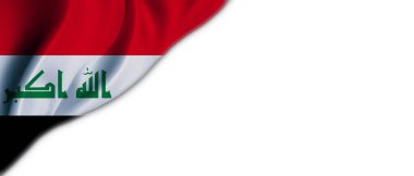 Sol üstte Irak bayrağı olan beyaz arkaplan