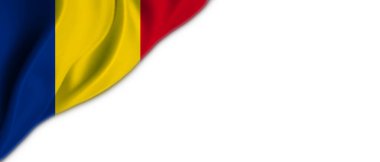 Solunda Romanya bayrağı olan beyaz arkaplan