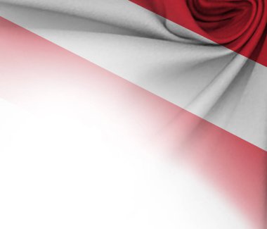 Avusturya bayrağıyla karışık kumaşlı beyaz arkaplan