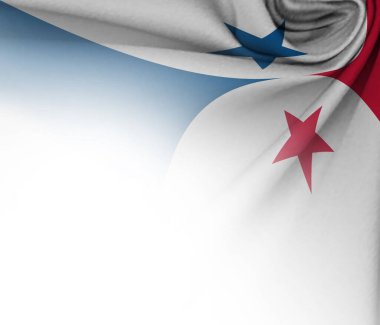 Panama bayrağıyla karışık kumaşlı beyaz arkaplan