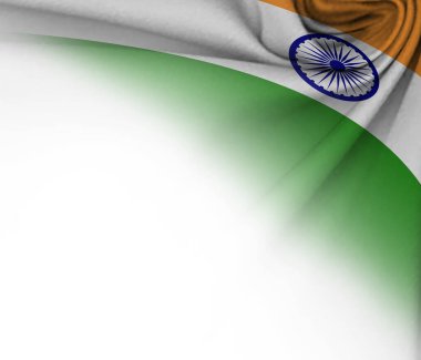 Hindistan bayrağıyla karışık kumaşlı beyaz arkaplan