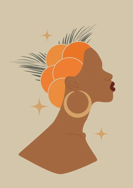 Affiche Art Contemporain Avec Femme Fruits Aux Couleurs Pastel Femme — Image vectorielle