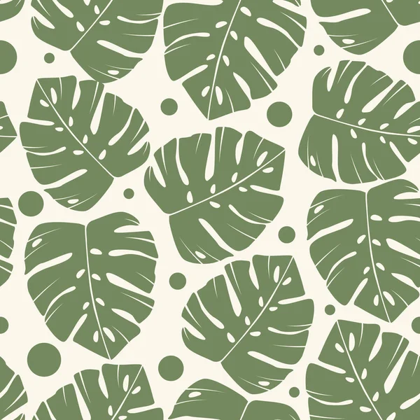 Тропический Бесшовный Рисунок Элементами Пальмовых Листьев Современный Абстрактный Дизайн Бумаги — стоковый вектор