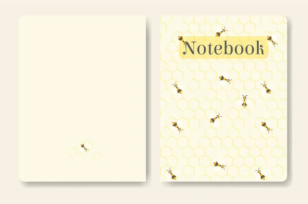 Μέλι Χτένα Και Παστέλ Μέλισσα Χρωματιστό Πρότυπο Για Σημειωματάριο Απρόσκοπτα — Διανυσματικό Αρχείο