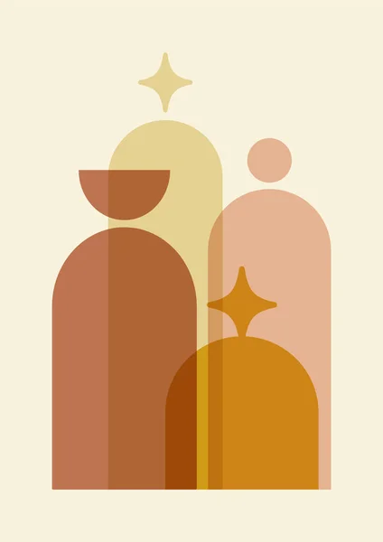 Minimalist geometrik tasarım posteri, vektör şablonu. İlkel şekiller elementler, web arkaplanı, poster tasarımı, derginin ön sayfası