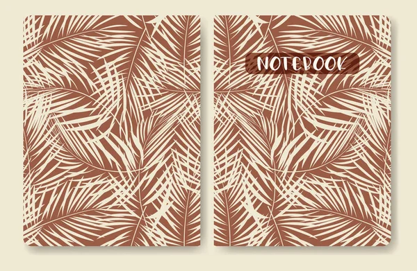 抽象的艺术自然棕榈叶背景模板的笔记本电脑 现代艺术风格创意时尚矢量插图 — 图库矢量图片