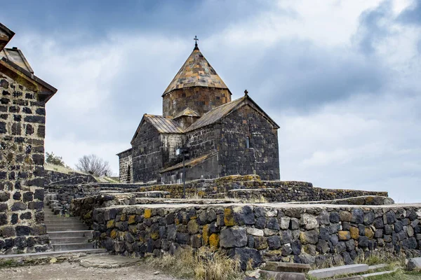 Sevanavank Monastery Sevan Peninsula Shore Lake Sevan Concept Photo Monastery — Stock Photo, Image