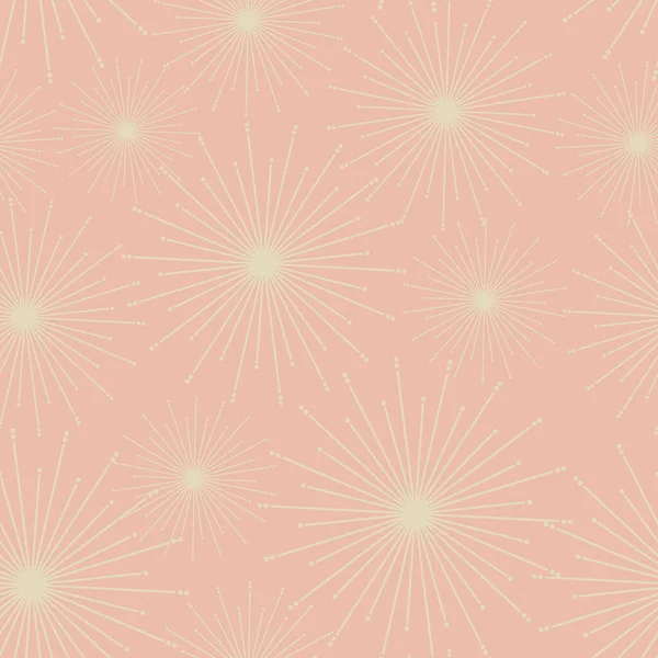 ピンクの背景に星のあるシームレスなパターン ヌードカラーのベクトルイラスト 夜の宇宙の壁紙 包装紙 布プリント 壁紙のための — ストックベクタ