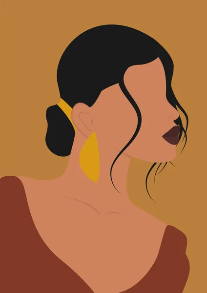 드레스 일러스트 포스터에 히스패닉 여자의 그림입니다 레이디와 포스터 — 스톡 벡터