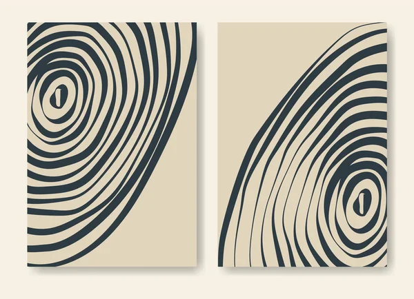 Çıplak renklerle soyut çizgilerle estetik baskı seti. Minimalist tarzda pastel arka plan. Çağdaş vektör illüstrasyonu