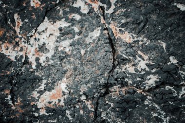 Deniz kenarındaki gri desenli kaya konsepti fotoğrafı. Tasarım için taş arkaplanı kapat. Duvar kâğıdının doğasında var. Duvar kağıdı, seyahat günlüğü, makale için yüksek kaliteli resim