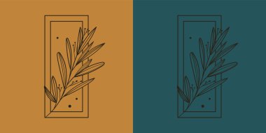 Zarif ve minimal biçimde vektör çiçek logosu şablonu. Estetik estetik sarı çizim 2D basit logo. Rozetler, etiketler, logotlar ve marka iş kimliği için.