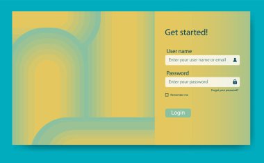 Web sitesi tasarım şablonu, giriş ekranı iniş sayfası. Giriş ui ux çevrimiçi mağaza tasarım illüstrasyonu. Gelişmiş tasarım içinde e- posta ve parola içeren sayfa şablonu indiriliyor. Kullanıcı dostu tasarım materyalleri.
