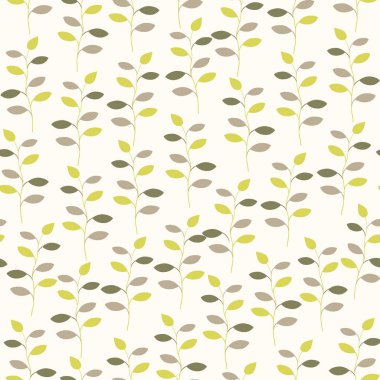 Floral seamless pattern colorful branch elements. Random placed vector botany plants all over print on beige background. Vector endless texture for digital paper, fabric. clipart