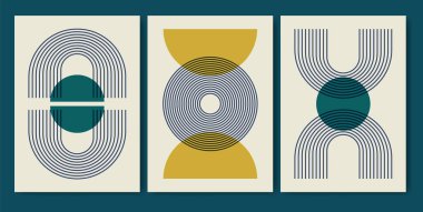 Minimalist estetik dengeleme poster koleksiyonunu şekillendirir. Soyut çizgili estetik baskılar. Yanmış turuncu, yeşil renkler. Duvar dekorasyonu için modern duvar kağıdı boho stili sanatsal tasarım