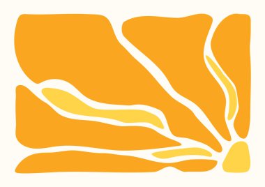 Soyut sanat botanik kompozisyonlu minimalist poster. Ayçiçeği hippi poster eli soyut dalgalı sanat çizilmiş. Modern retro vektör illüstrasyonu