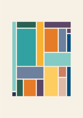 Minimalist estetik dengeleyici şekiller posteri. Nötr renk geometrik elementlerle estetik baskı. Duvar dekorasyonu için modern duvar kağıdı boho stili sanatsal tasarım