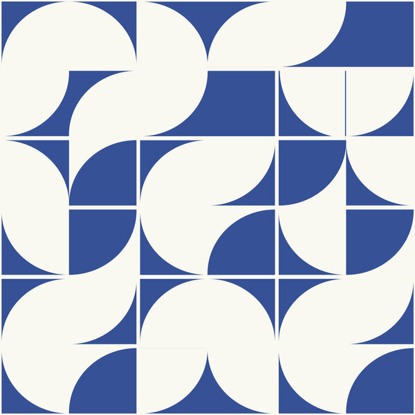 Abstract geometric minimalistic pattern in blue style. Bauhaus aesthetic vector 2d simple design. Ready to use for textile, cloth, wrap and other.