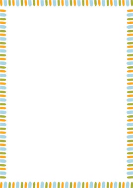 Renkli elementlerle karalama çerçevesi. Moda grafik şablonu. Güzel boş çerçeve kutusu. El çizimi vektör çizimi beyaz arkaplanda izole edildi