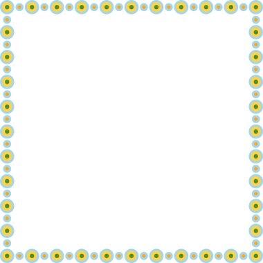 Renkli geometrik boş kare çerçeve. Metin için vektör karalama çerçevesi. Modern sanat bebek partisi grafiği. tasarım, davetiyeler, hediye kartları, el ilanları ve broşürler için öge