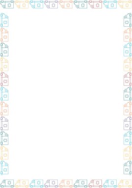 Ambulans çantası boş çerçeve. İlk yardım çantası, mesajın için boş alan ile tıbbi acil durum. Bebek partisi tasarımı