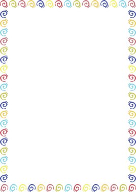 Karalama elementleri ile dikdörtgen çerçeve. Sualtı elementleri dekorasyonlu bir deniz iskeleti şablonu. Metnin için boşluk olan kenarlık. Bebek partisi tasarımı