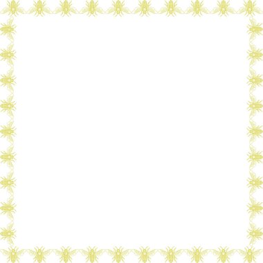 Tatlı bal arısı hayvan çerçevesi. Bal arısı vektör çizimi. Metnin için boş alanı olan beyaz arkaplan sınırındaki böcek. Bebek partisi tasarımı