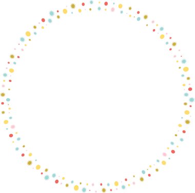 Renkli, şık damlalar boş bir çerçeve. Metin için vektör çerçevesi. Modern Sanat bebek partisi grafiği, tasarım elemanı, davetiyeler, hediye kartları, el ilanları ve broşürler