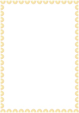 Gökkuşağı çerçevesi. Metin için boş çocuksu çerçeve. Modern Sanat bebek partisi grafiği, tasarım elemanı, davetiyeler, hediye kartları, el ilanları ve broşürler