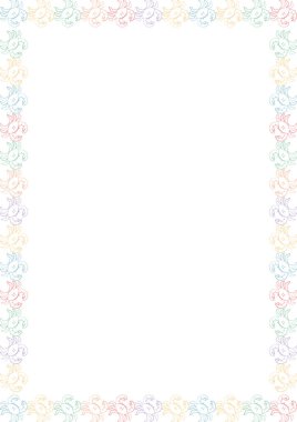 Yengeç çerçevesi. Renkli karalama deniz şablonu. Metnin için boşluk ile kenarı dikdörtgen yap. Bebek partisi tasarımı