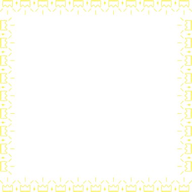 Bebek duş çerçevesi. Crown doodle çocuksu şablonu. Metnin için boşluk ile kenarı dikdörtgen yap. Bebek partisi tasarımı