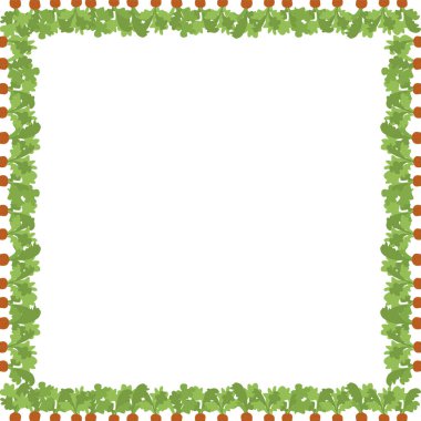 Havuç hasadı çerçevesi. Merhaba sonbahar, Şükran Günü süslemesi. Metnin için boş alanı olan çerçeve. Bebek partisi tasarımı