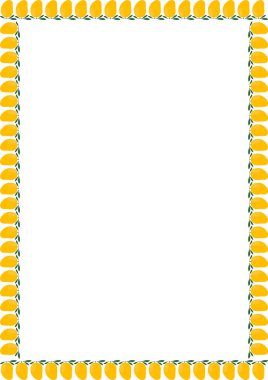 Sulu mango çerçevesi. Merhaba sonbahar, Şükran Günü süslemesi. Metnin için boş alanı olan çerçeve. Bebek partisi tasarımı