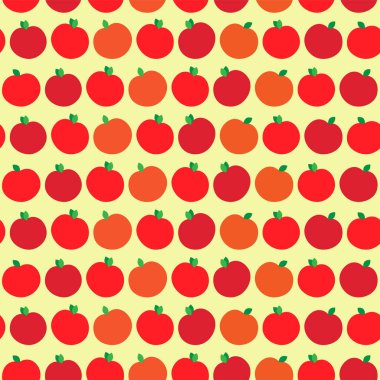 Olgun elmasız desenli illüstrasyon. Baskı için estetik meyve tasarımı. Paket kağıdı, yüzey, tekstil baskısı için