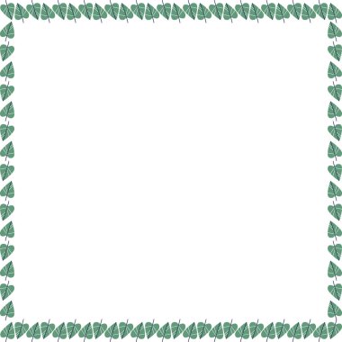 Yaprak elementleri dekorasyonlu kenar çerçeve şablonu. Metnin için boş alan ile paskalya kenarlığını dikdörtgen yap. Bebek partisi tasarımı