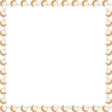 Gizemli kabile göz çerçevesi. Metnin için vektör göksel tahmin göz şablonu. Tanrı 'nın Gözü. El çizimi vektör çizimi beyaz arkaplanda izole edildi