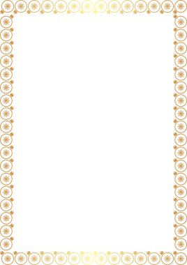 Altın Noel dekorasyon çerçevesi. Noel oyuncaklarıyla kutlama şablonu. Metnin için boş alanı olan parlak kenarlık. Bebek partisi tasarımı